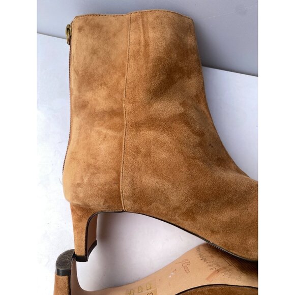J. Crew Women's Stevie Pointed Toe Ankle Boot Zip Up Suede Size 7 Pecan Brown - Picture 3 of 12